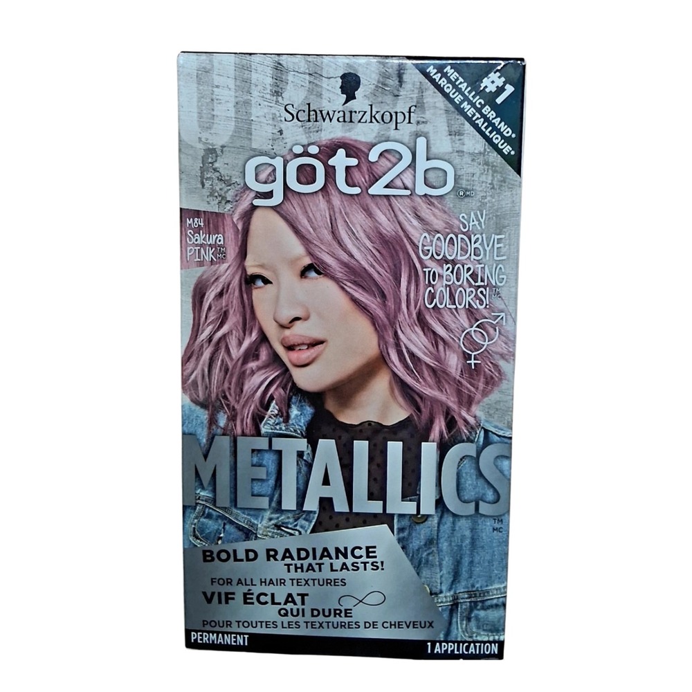 Schwarzkopf Got2b Metallics Sakura‎ Pink M84 Permanent Hair Color Dye